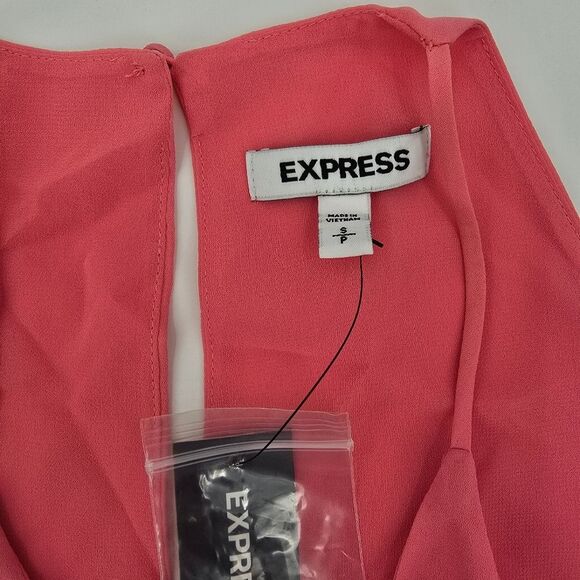 Express Coral Women's Halter Top Knot Front Size S - Picture 2 of 4